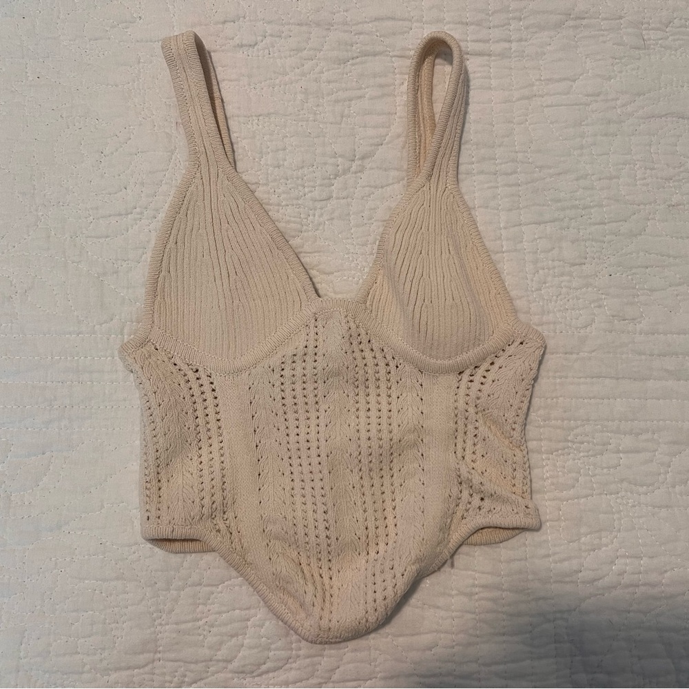 Garage Beige Knit Top